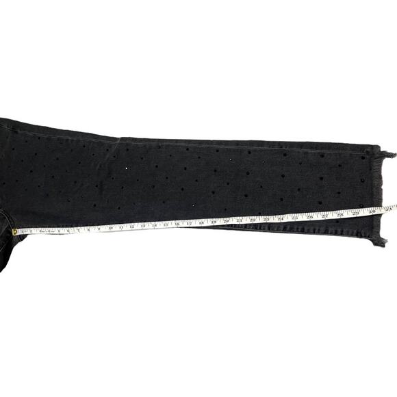 H&M & Denim Jeans Slim Ankle High-Waist Washed Black Grey Studded NEW Women's 30 - Picture 7 of 14